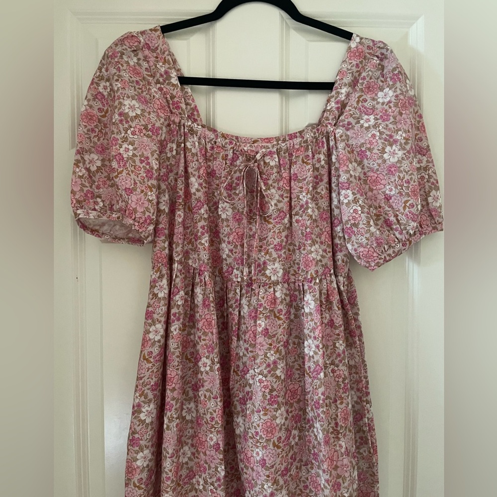 Oak Meadow Ivy Smock Midi Dress - Rosewood Floral